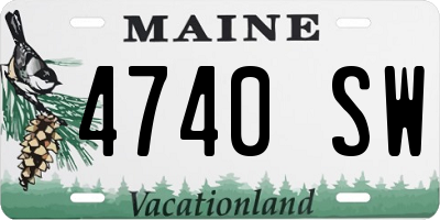 ME license plate 4740SW