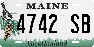 ME license plate 4742SB