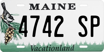 ME license plate 4742SP