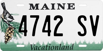 ME license plate 4742SV