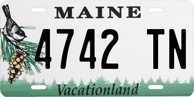 ME license plate 4742TN