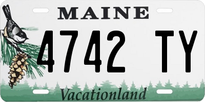ME license plate 4742TY