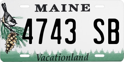 ME license plate 4743SB