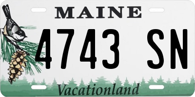 ME license plate 4743SN