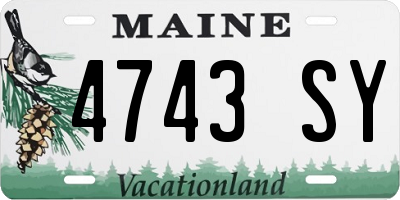 ME license plate 4743SY