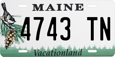 ME license plate 4743TN