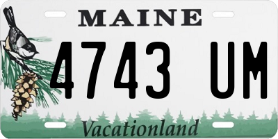 ME license plate 4743UM