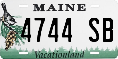 ME license plate 4744SB