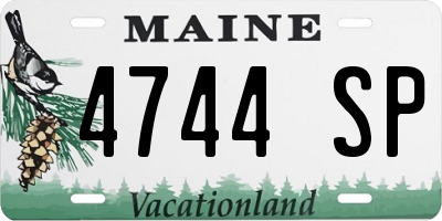 ME license plate 4744SP