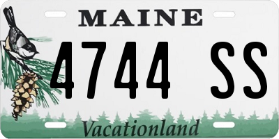 ME license plate 4744SS