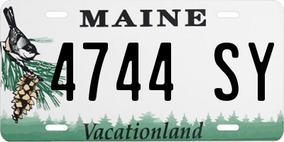 ME license plate 4744SY