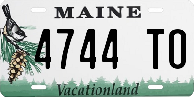 ME license plate 4744TO