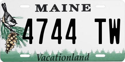 ME license plate 4744TW