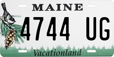 ME license plate 4744UG