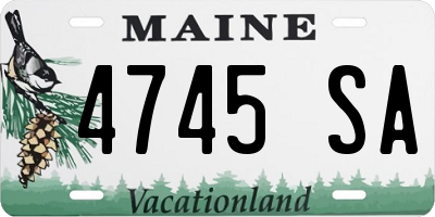 ME license plate 4745SA