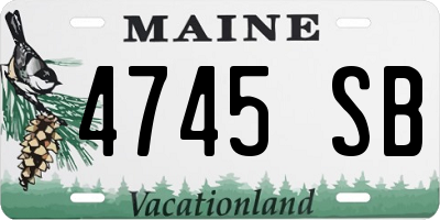 ME license plate 4745SB