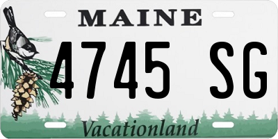 ME license plate 4745SG