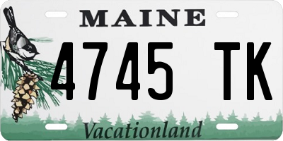 ME license plate 4745TK