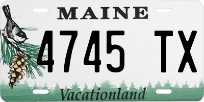 ME license plate 4745TX