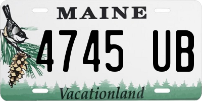 ME license plate 4745UB