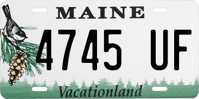 ME license plate 4745UF