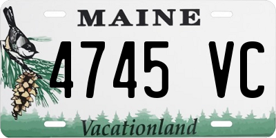 ME license plate 4745VC