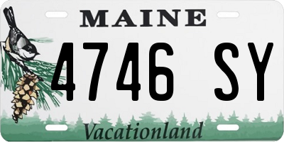 ME license plate 4746SY