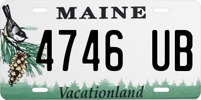 ME license plate 4746UB