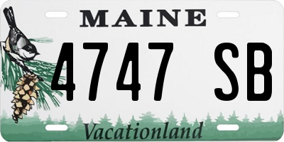 ME license plate 4747SB