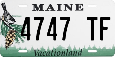 ME license plate 4747TF