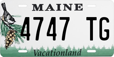 ME license plate 4747TG
