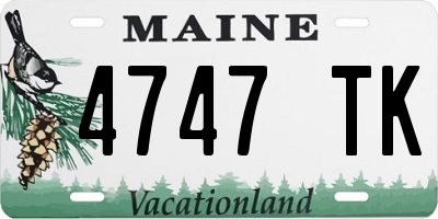 ME license plate 4747TK