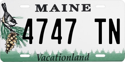 ME license plate 4747TN