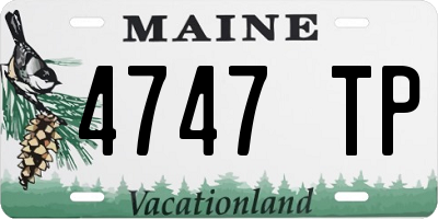 ME license plate 4747TP