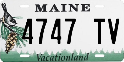 ME license plate 4747TV