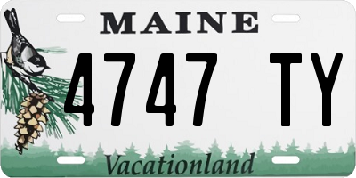 ME license plate 4747TY