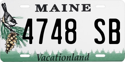 ME license plate 4748SB