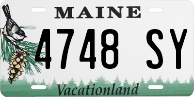 ME license plate 4748SY