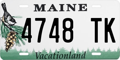 ME license plate 4748TK