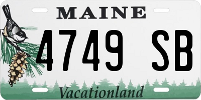 ME license plate 4749SB