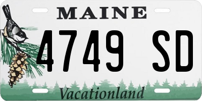 ME license plate 4749SD