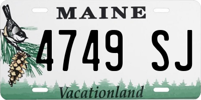 ME license plate 4749SJ