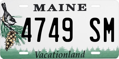 ME license plate 4749SM