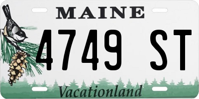 ME license plate 4749ST