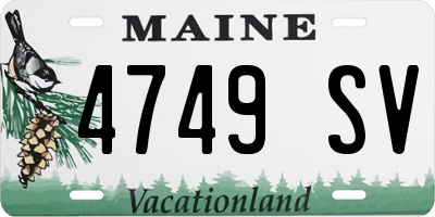 ME license plate 4749SV