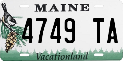 ME license plate 4749TA