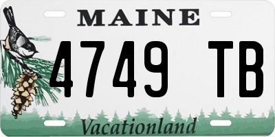 ME license plate 4749TB