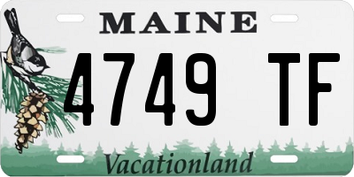 ME license plate 4749TF