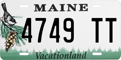 ME license plate 4749TT