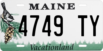 ME license plate 4749TY